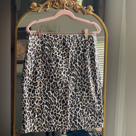 J Crew The Pencil Skirt Brown Leopard Print - Picture 1 of 9